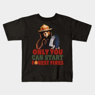 Smokey The Bear Only You Can Start Forest Fires (colorized) Kids T-Shirt